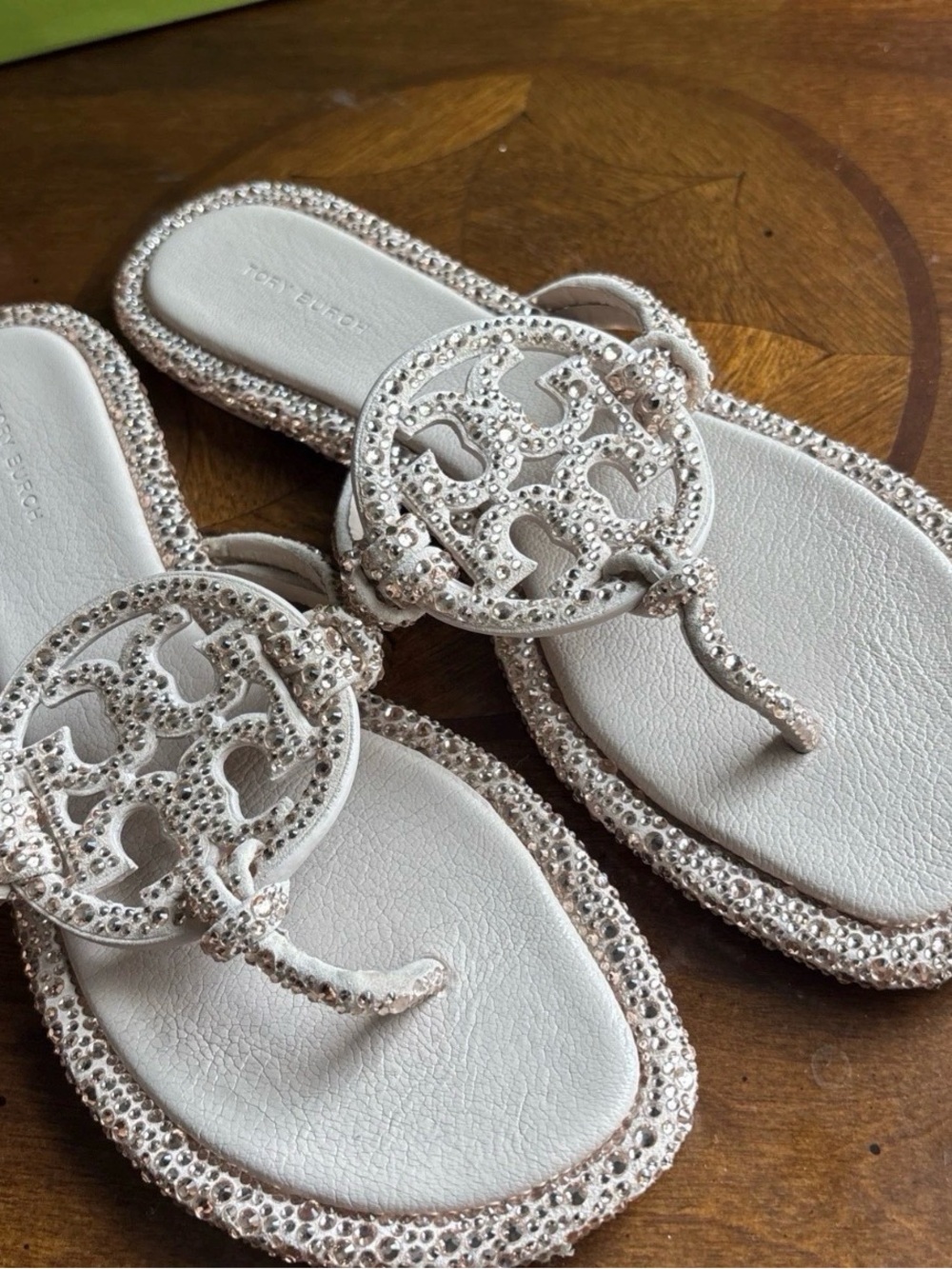 Tory Burch Miller Crystal Knotted Sandals in Rose Gold Pink 9 - Picture 10 of 12